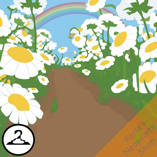 Rainbow Field of Daisies Background
