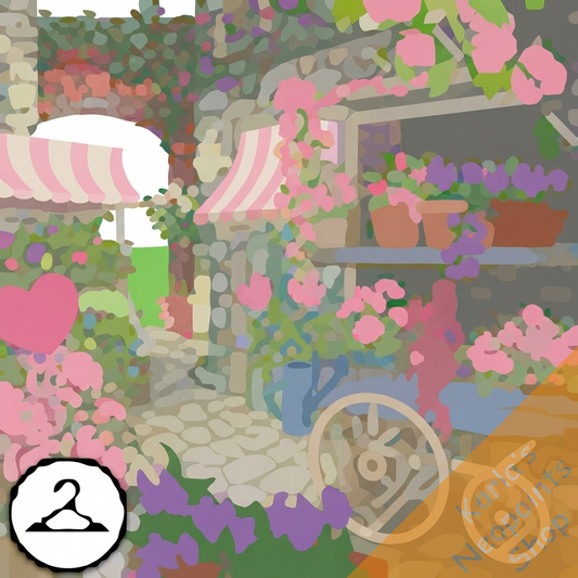 Vintage Valentine Flower Vendor Background