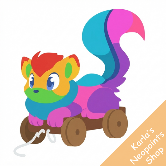 Rainbow Xweetok Wooden Pull Along Toy