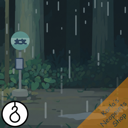 Raining Bus Stop Background