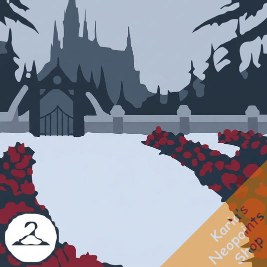 Rose Garden of A Gothic Castle Background
