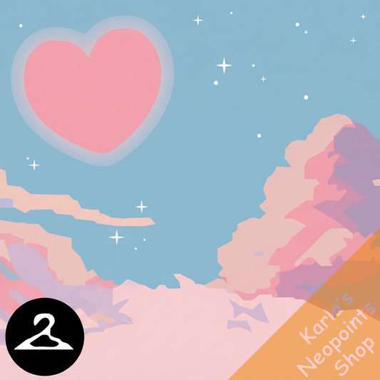 Premium Collectible: Heart-Shaped Moon Background