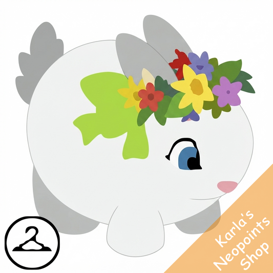 Overstuffed Spring Snowbunny Handheld Plushie