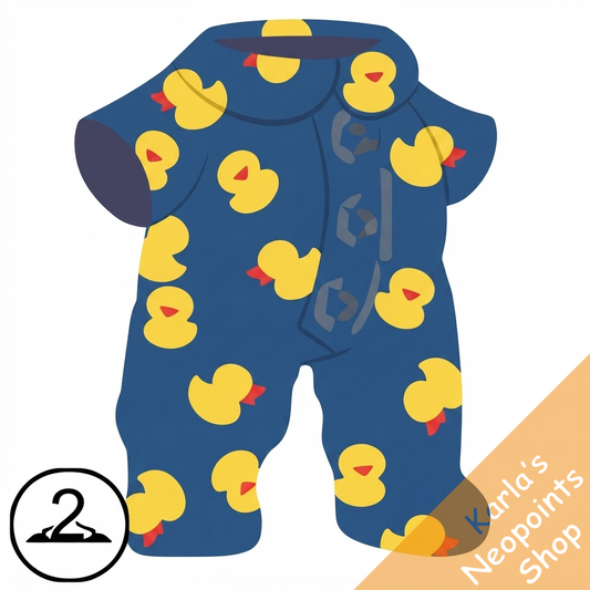 Dyeworks Dark Blue: Baby Rubber Ducky Pajamas