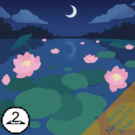 Enchanted Moonlit Lotus Background