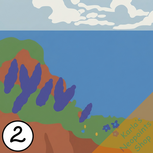 Spring Bloom on an Ocean Cliff Background