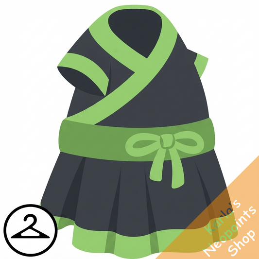 Green and Black Festival Dress