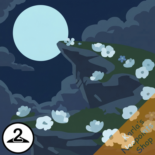 Ethereal Moonflower Cliffside Background