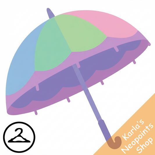 Pastel Rainbow Transparent Umbrella Handheld