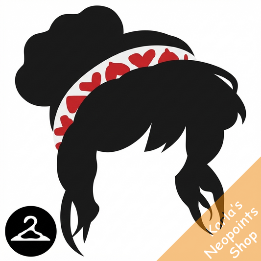 Dyeworks Black: Baby Bun with Heart Headband