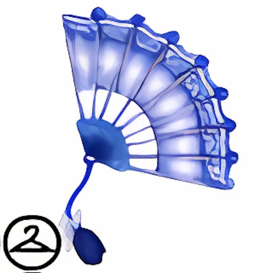Silver And Blue Fan Handheld