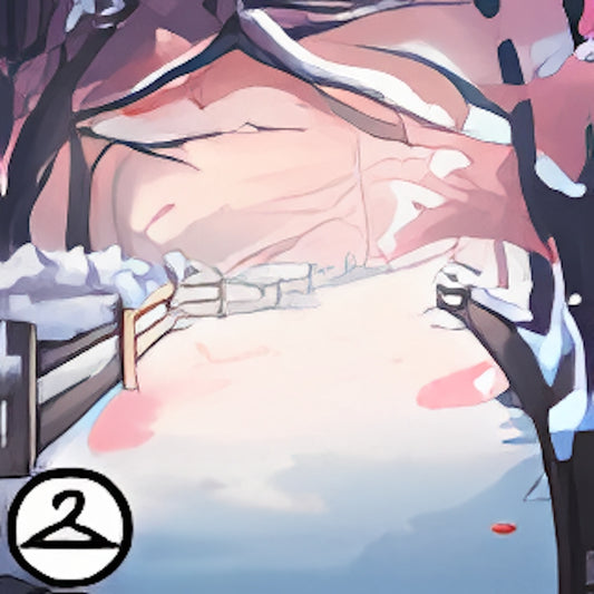 Snowy Path Along the Cherry Blossoms Background