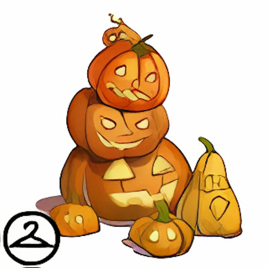 Stack of Jack-O-Lanterns Background Item