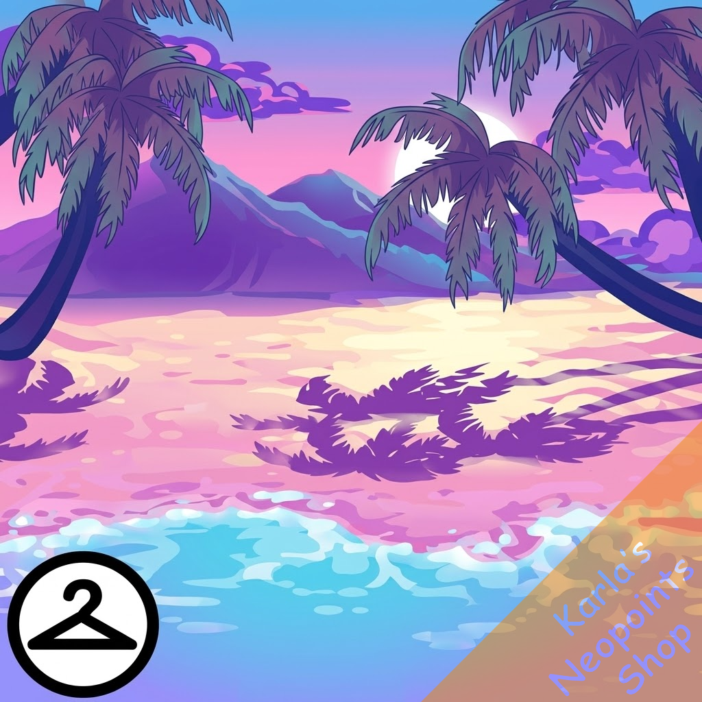 Vaporwave Beach Background