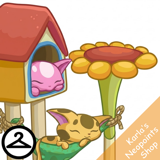 Napping and Playful Kadoties in Petpet Towers Foreground