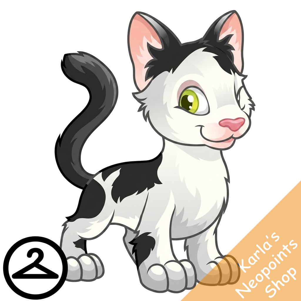 Fluffy Black and White Kougra Outfit