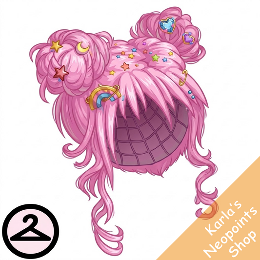 Dyeworks Pink: Mint Green Space Buns Wig