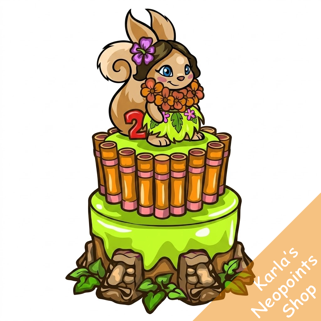 Hula Girl Usuki Cake