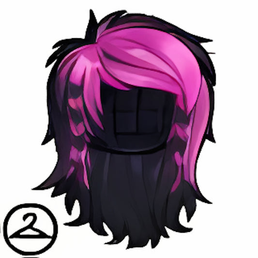 Neon Pink Wig with Black Highlights