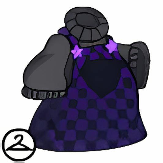 Dyeworks Void Black: Checkered Overall Dress and Sweater