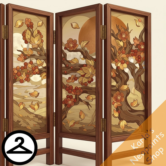 Dyeworks Brown: Ornate Cherry Blossom Tree Screen