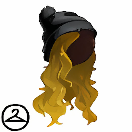 Dyeworks Black: Maraquan Fall Beanie Long Curly Wig