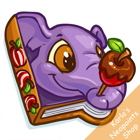 The Apple Loving Purple Elephante