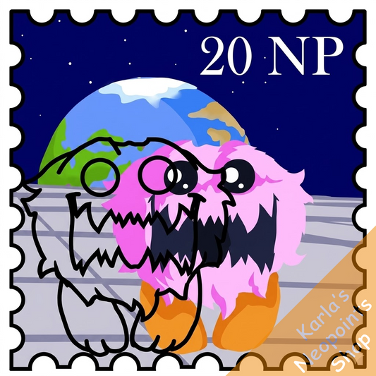 Double Printed Evil Fuzzle Stamp
