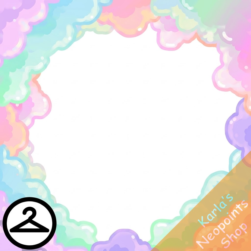 Pastel Rainbow Clouds Frame