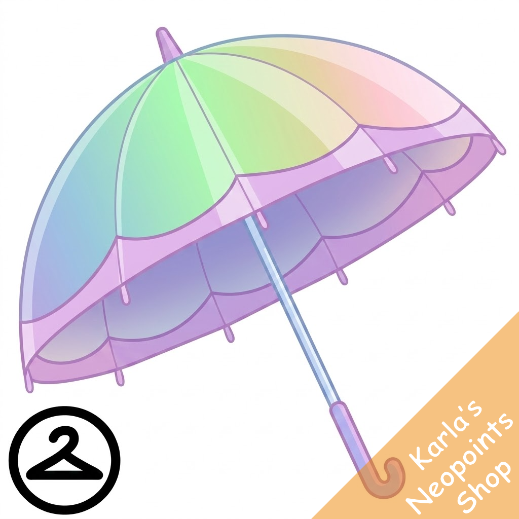 Pastel Rainbow Transparent Umbrella Handheld