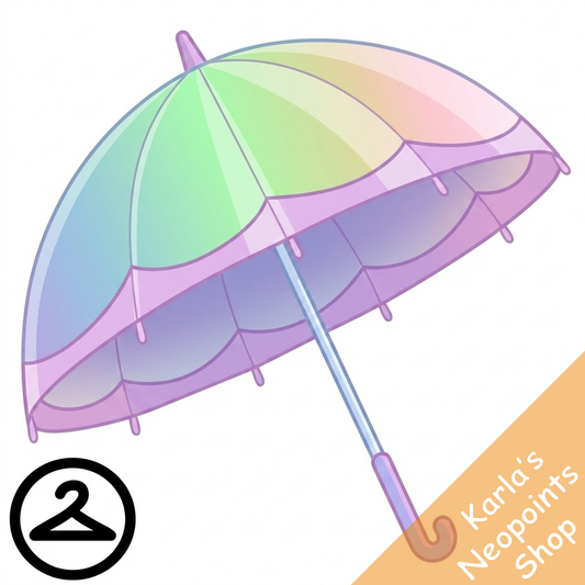 Pastel Rainbow Transparent Umbrella Handheld