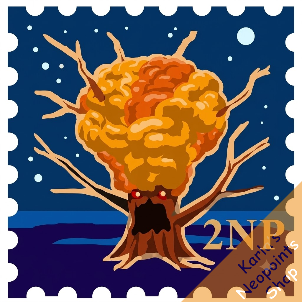 Glowing Brain Tree Stamp