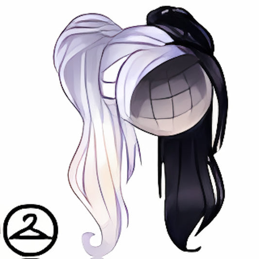 Dyeworks White: Purple & Black Ponytails Wig
