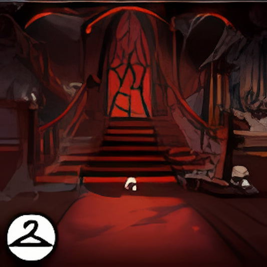 Dyeworks Red: Step Into the Haunted House Background