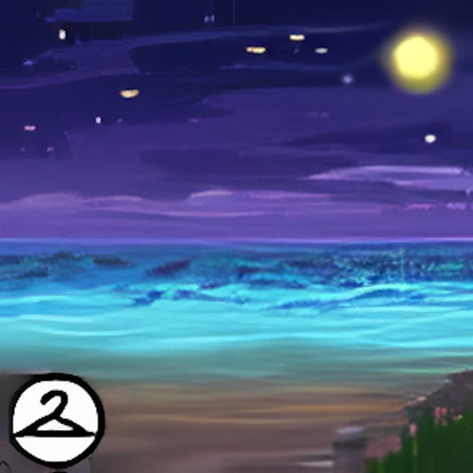 Bioluminescent Beach Background