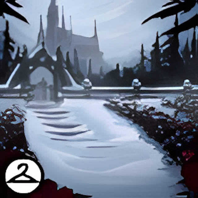 Rose Garden of A Gothic Castle Background