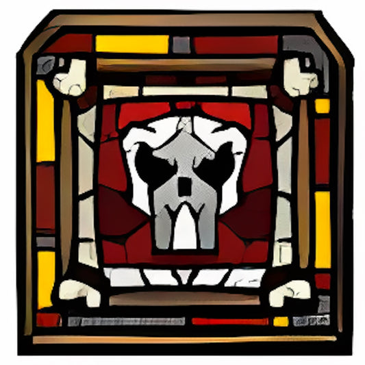 Skull Motif Stained Glass Window
