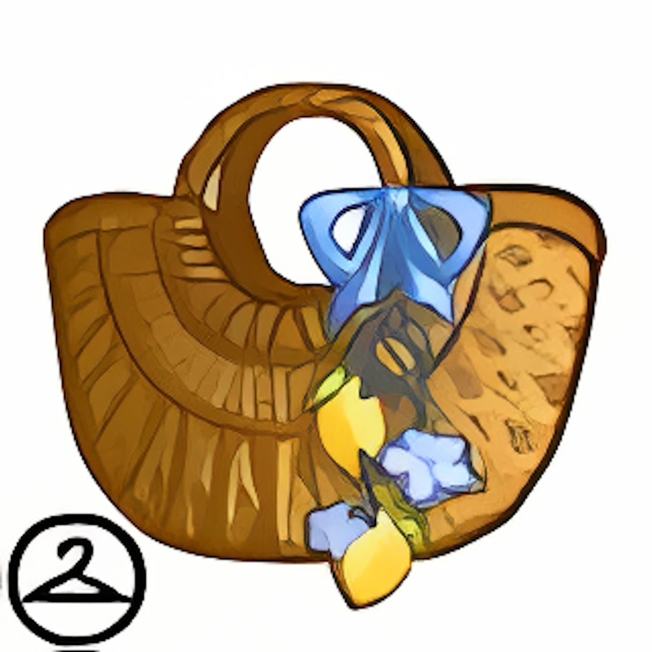 Wicker Purse with Lemon Charms Handheld