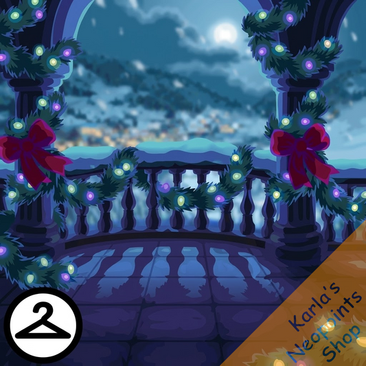 Holiday Nighttime Balcony Background