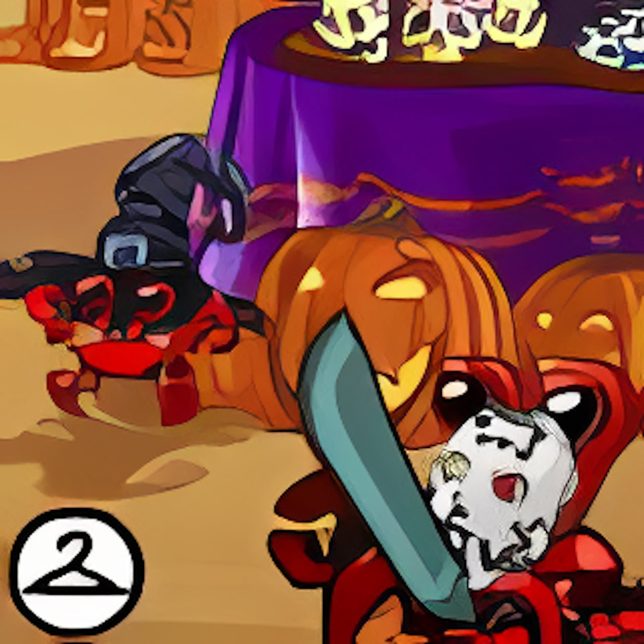 Crabby-bot Halloween Beach Bash Background