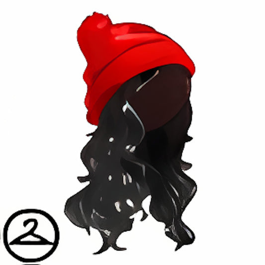 Dyeworks Red: Maraquan Fall Beanie Long Curly Wig