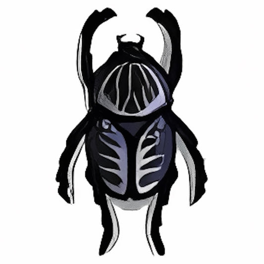 Large Black and White Collectable Scarab