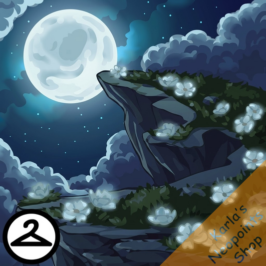 Ethereal Moonflower Cliffside Background