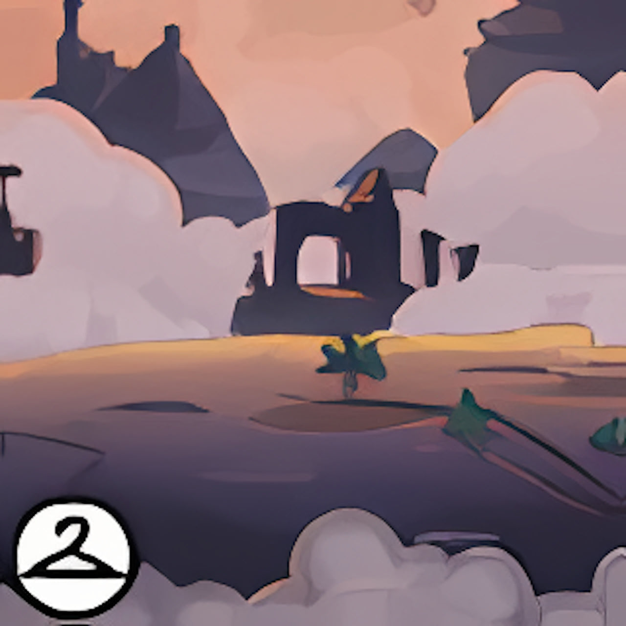 Ancient Mountain and Cloud Background