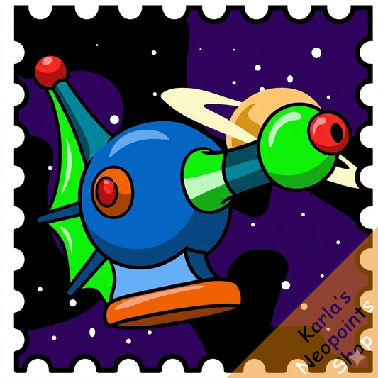 Alien Aisha Ray Gun Stamp