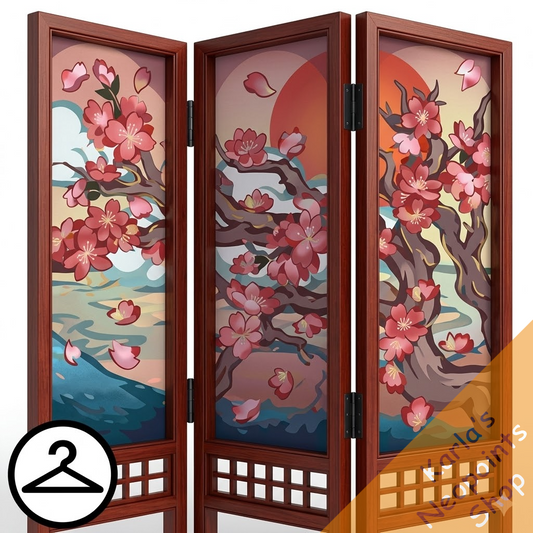 Ornate Cherry Blossom Tree Screen