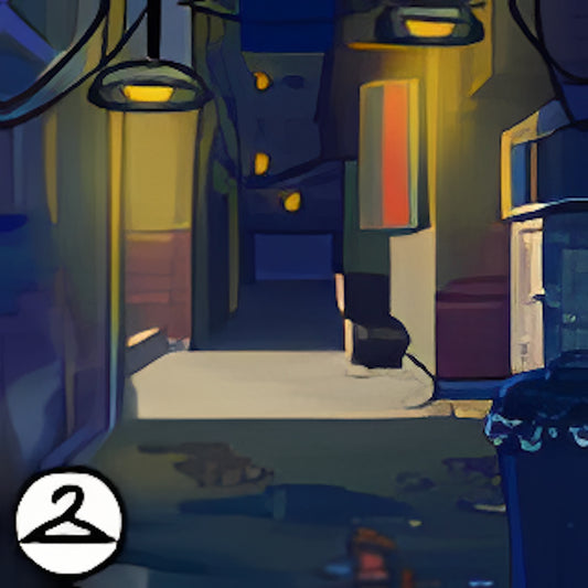 Nighttime City Alley Background