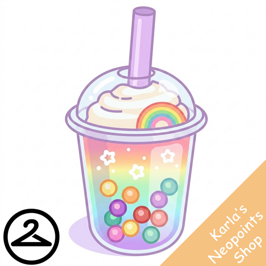 Pastel Rainbow Boba Drink Handheld