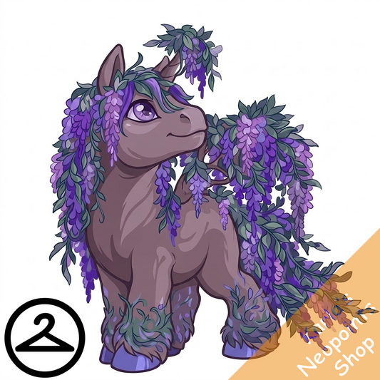 Prismatic Wisteria: Blooming Woodland Uni
