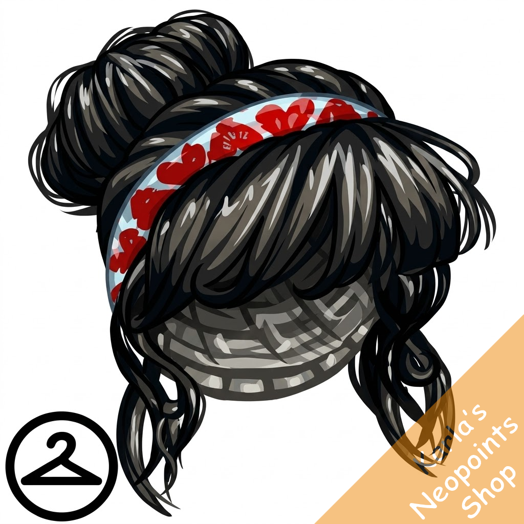 Dyeworks Black: Baby Bun with Heart Headband